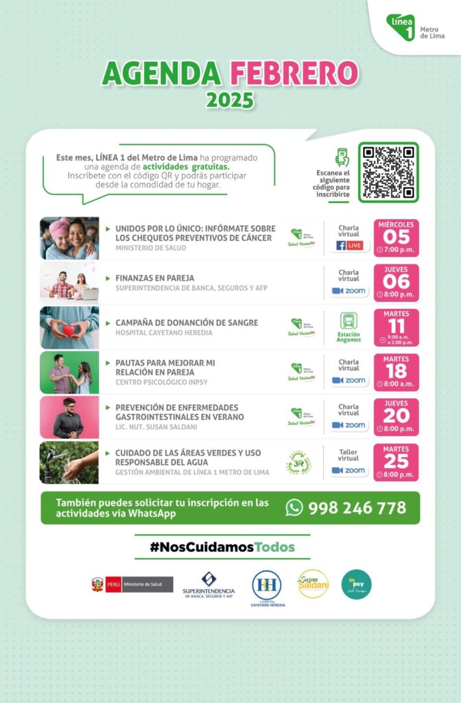 METRO DE LIMA SUSAN SALDANI NUTRICIONISTA CLINICA ONCOLOGICA COMER SANO LINEA UNO DEL METRO DE LIMA