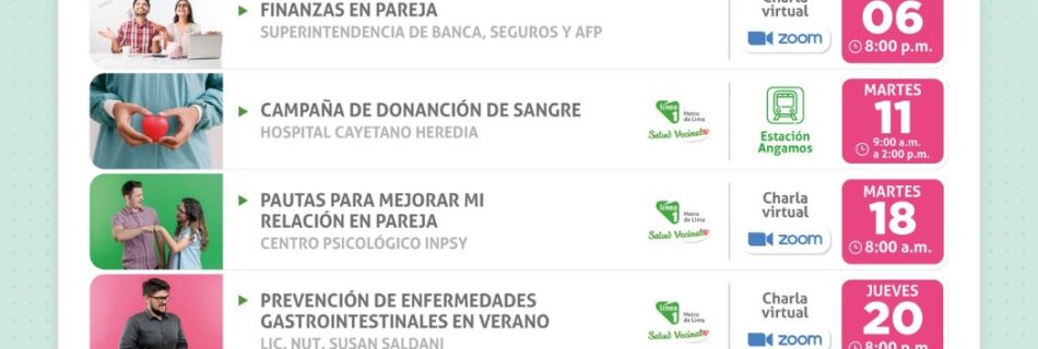 METRO DE LIMA SUSAN SALDANI NUTRICIONISTA CLINICA ONCOLOGICA COMER SANO LINEA UNO DEL METRO DE LIMA